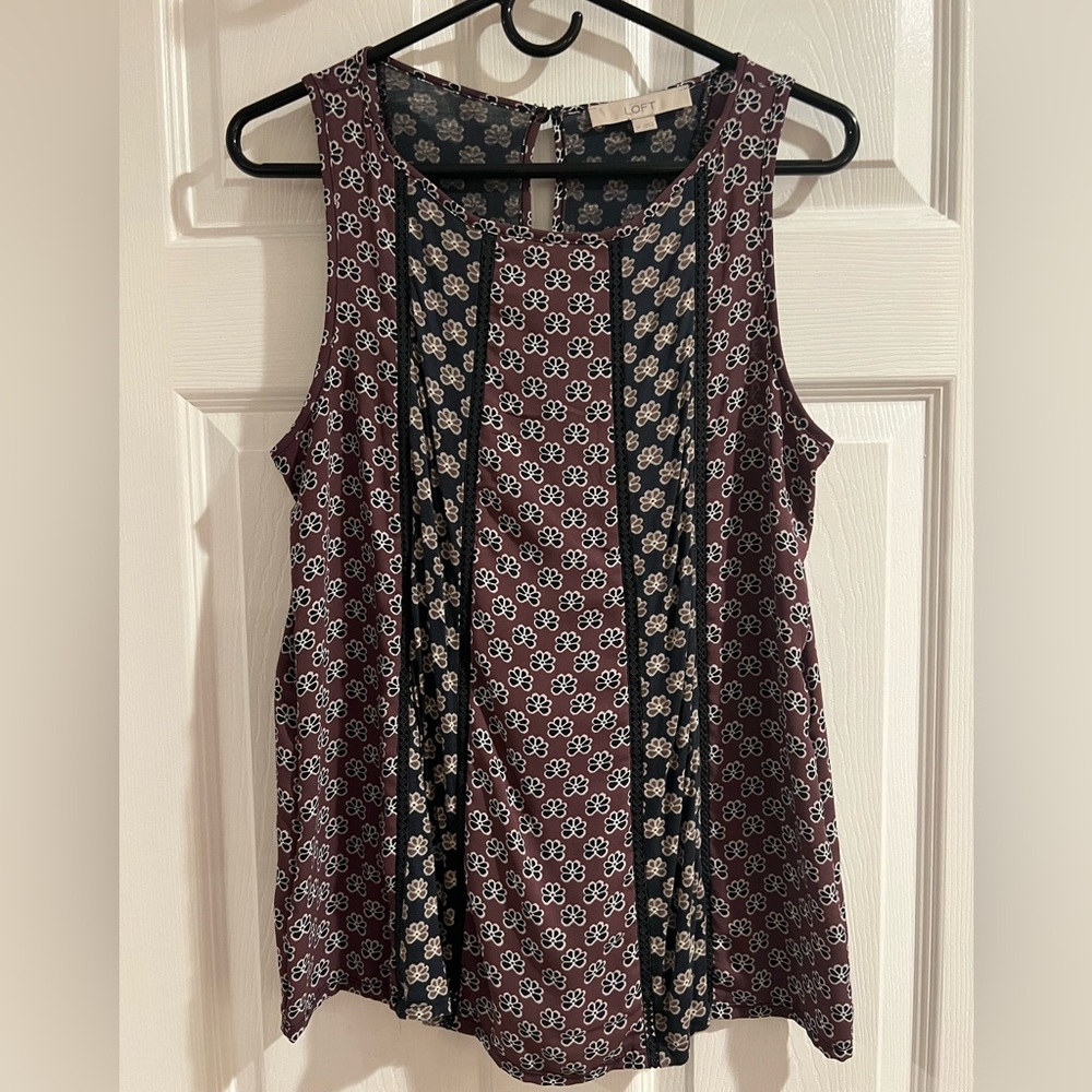 Loft, Medium, navy/plum tank